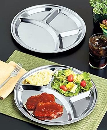 Wholesale Stainless steel 5 Compartment Dinner Plate/Mess Tray