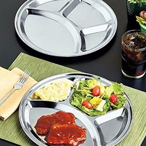 Wholesale Stainless steel 5 Compartment Dinner Plate/Mess Tray