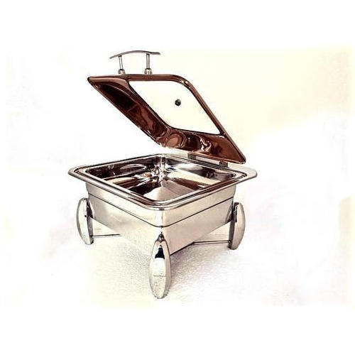 king  new modern steel chafing dish with lid glass  Grand Rect 1/1 Rose Gold Hydraulic Chafer with Glass Lid