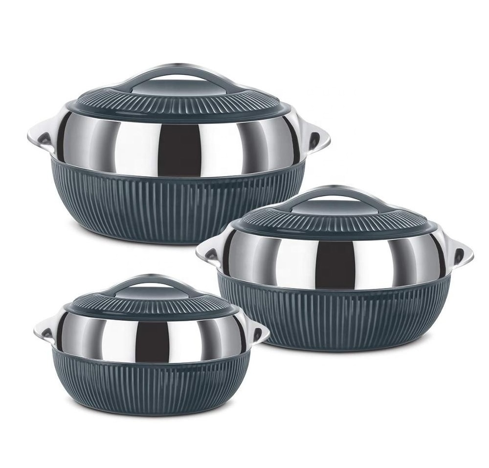 king Stainless steel cookware set 3 pcs casserole cooking pot set  plastic with stainless steel hot pot 3 liter 2 litre