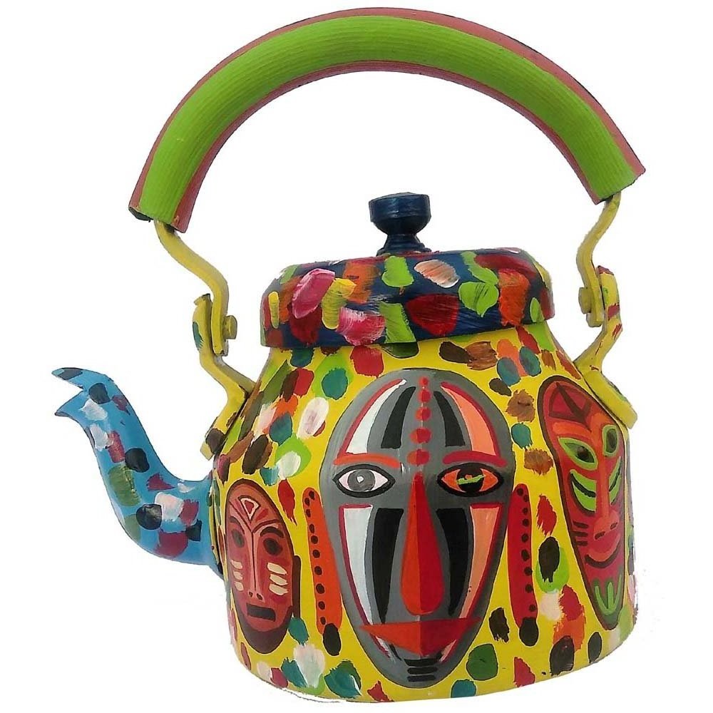 king international best high quality new design steel tea kettle tea serving kettle decorated use tea pot printed handle