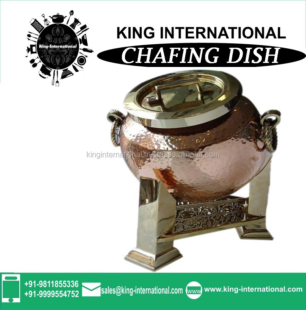 king Commercial Buffet golden chafing dish round chaffing dishes set food warmer for Catering Service restaurant sale