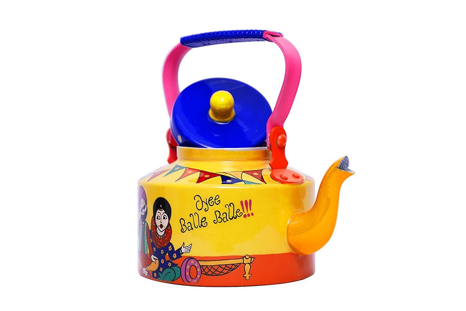 king international 2.1 Quart Enamel-on-Steel Whistling Tea Kettle (Pink Pig)