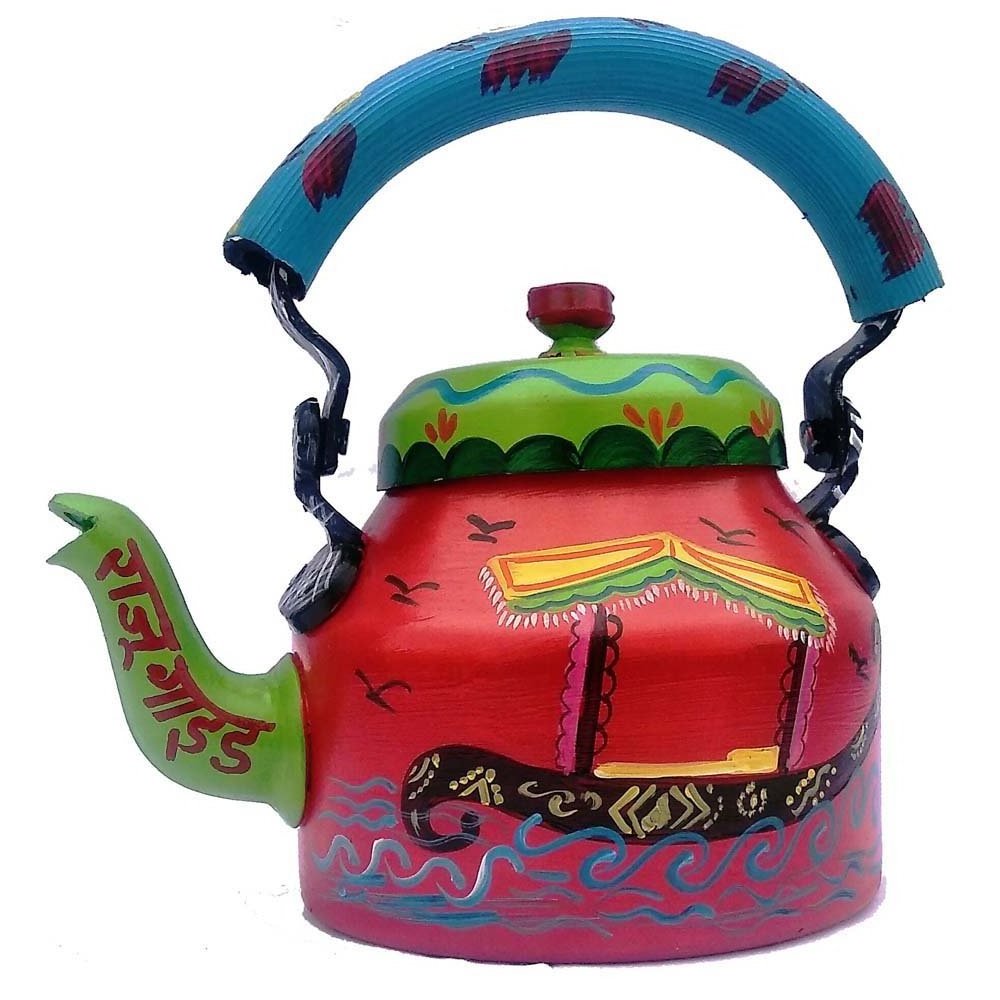 Hand Painted Aluminum Tea Kettle Whistling Water Gas Stove Musical Flat Bottom Tea Kettle 2 king international