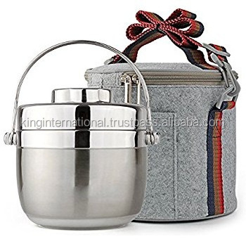 king international 1/2/3 Layer Bento Box Cute Lunch Box Stainless Steel Thermos Lunch Box  best new design with price