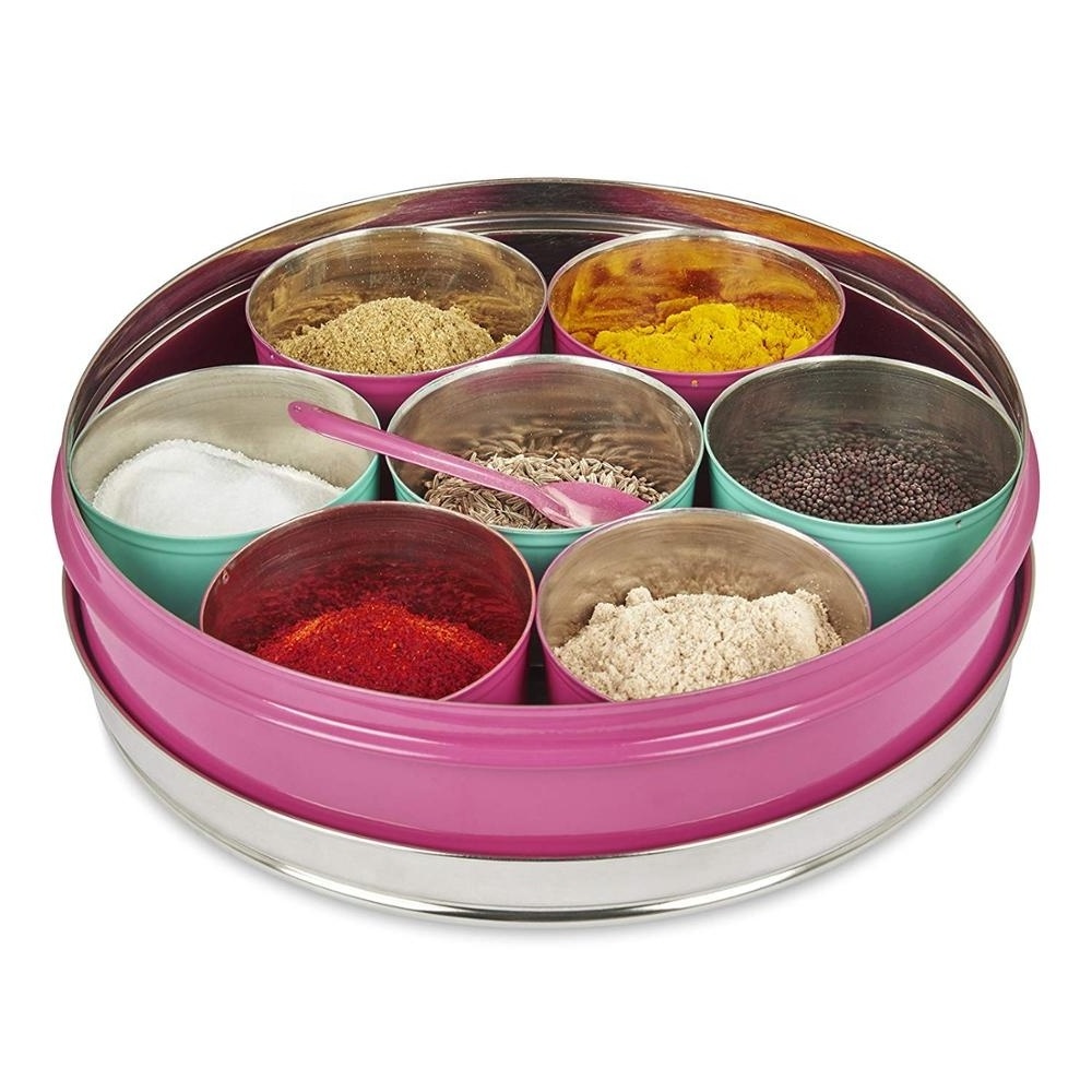 Hot Sale Good Quality Stainless Steel Magnetic Spice box,Indian Spice Box