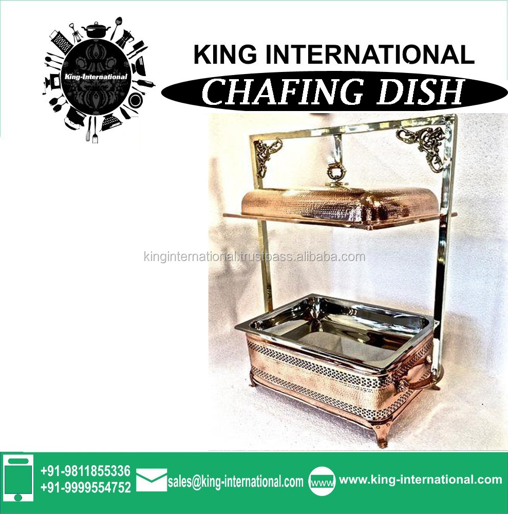 king Commercial Buffet golden chafing dish round chaffing dishes set food warmer for Catering Service restaurant sale