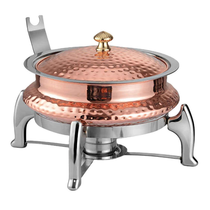 King Chafing Dish Buffet Set Stainless Steel  with Lid and Built-In Lid Holder, Round Food Warming Tray, For Parti