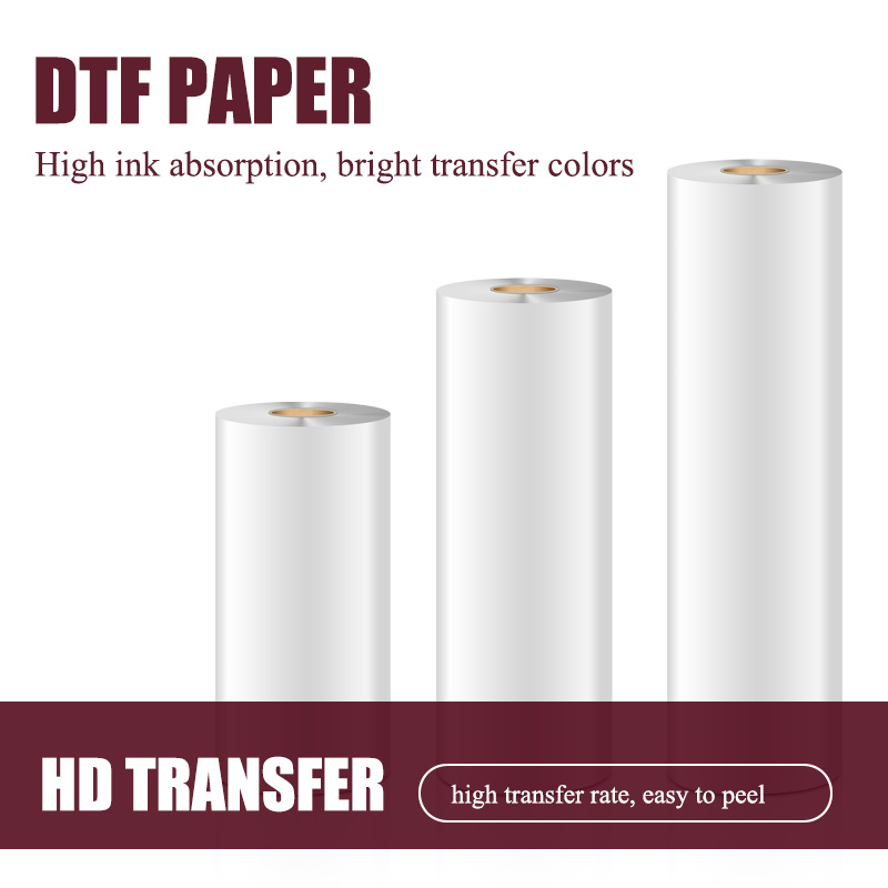 Wholesale Custom Heat Transfer Printing Paper A3 A3+ A4 Sheet 30cm*100m 60cm*100m Roll Paper DTF Paper for DIY Printing T-Shirt