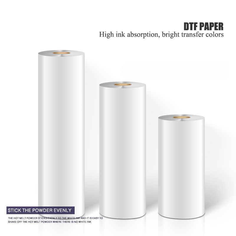 Wholesale Custom Heat Transfer Printing Paper A3 A3+ A4 Sheet 30cm*100m 60cm*100m Roll Paper DTF Paper for DIY Printing T-Shirt