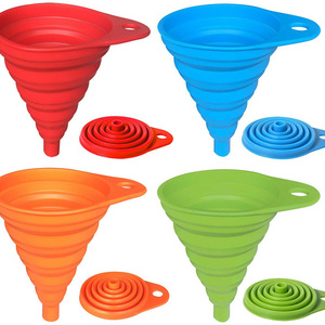 100% Food Grade Silicone  Mini Funnel, Collapsible Flexible Kitchen Liquid Oil Transfer Funnel