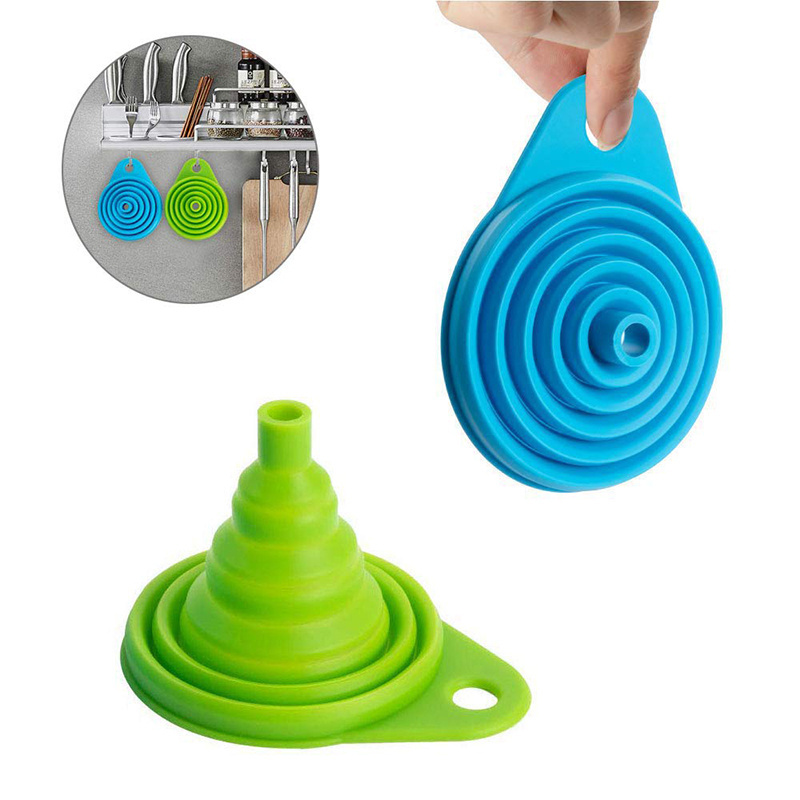 100% Food Grade Silicone  Mini Funnel, Collapsible Flexible Kitchen Liquid Oil Transfer Funnel