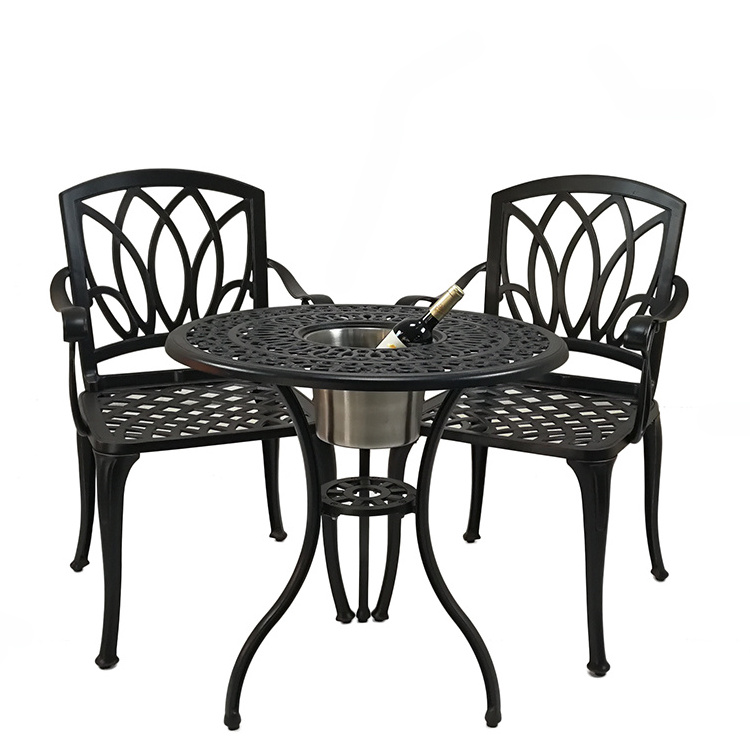 3pcs outdoor indoor metal bistro table restaurant Garden Furniture  Patio Bistro Sets