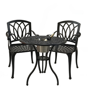 3pcs outdoor indoor metal bistro table restaurant Garden Furniture  Patio Bistro Sets