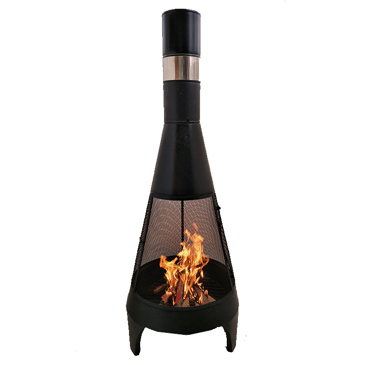 outdoor chimenea black fire pit fire steel