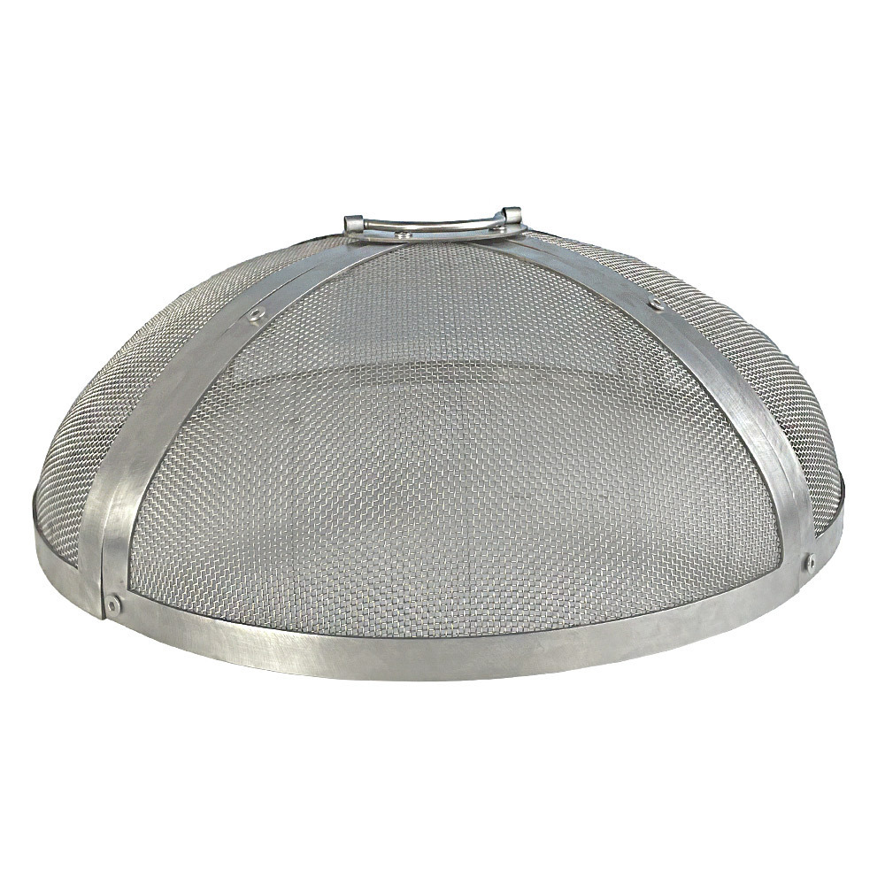 Stainless steel Fire Pit Spark Screen for 19inch fire pit Round Cover With Mesh ember Screen and Handle