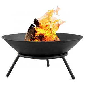 indoor outdoor Steel Brick Pattern Wooden Fire Pit Bowl