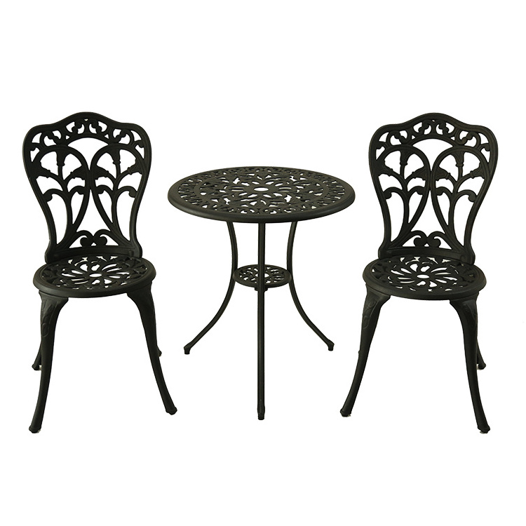 Outdoor garden anti-rust cast aluminum patio 3pc bistro set