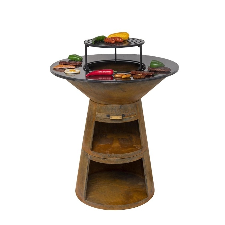 Innovative Durable Steel Fire Pit Brasero and Plancha Set for Morden Outdoor Chef Long-Lasting Use