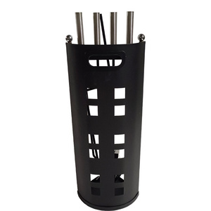 Black Steel 5pc Fireplace Companion Tool Set with Stainless Steel Handle