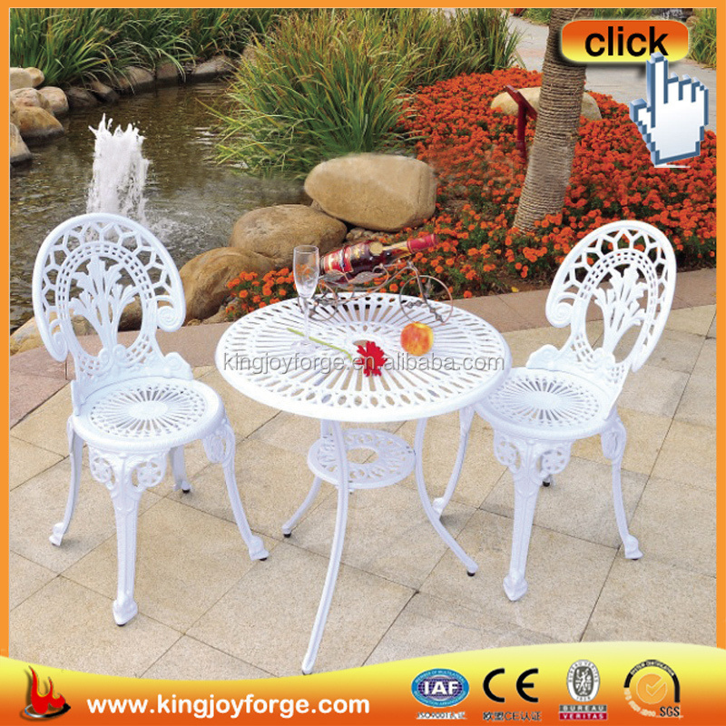 Bistro Coffee Table Sets Crown Design Outdoor Patio Furniture Garden Set Cast Aluminum Modern Never Rust ISTA EN1860