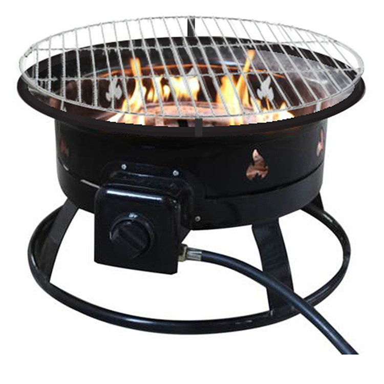 Multifunction round gas fire pit outdoor burner