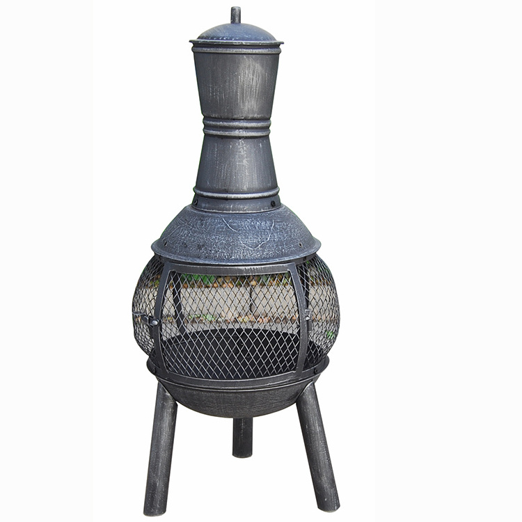 Outdoor Cast Iron Brazier Fireplace High Temperature powder coated Wood  Charcoal Burning chimney