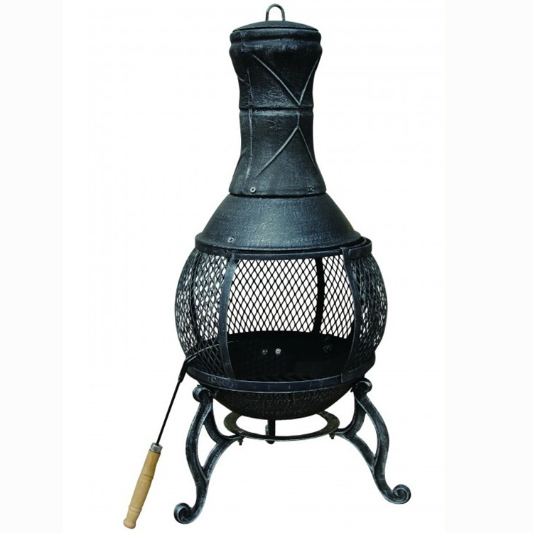 Outdoor Cast Iron Brazier Fireplace High Temperature powder coated Wood  Charcoal Burning chimney