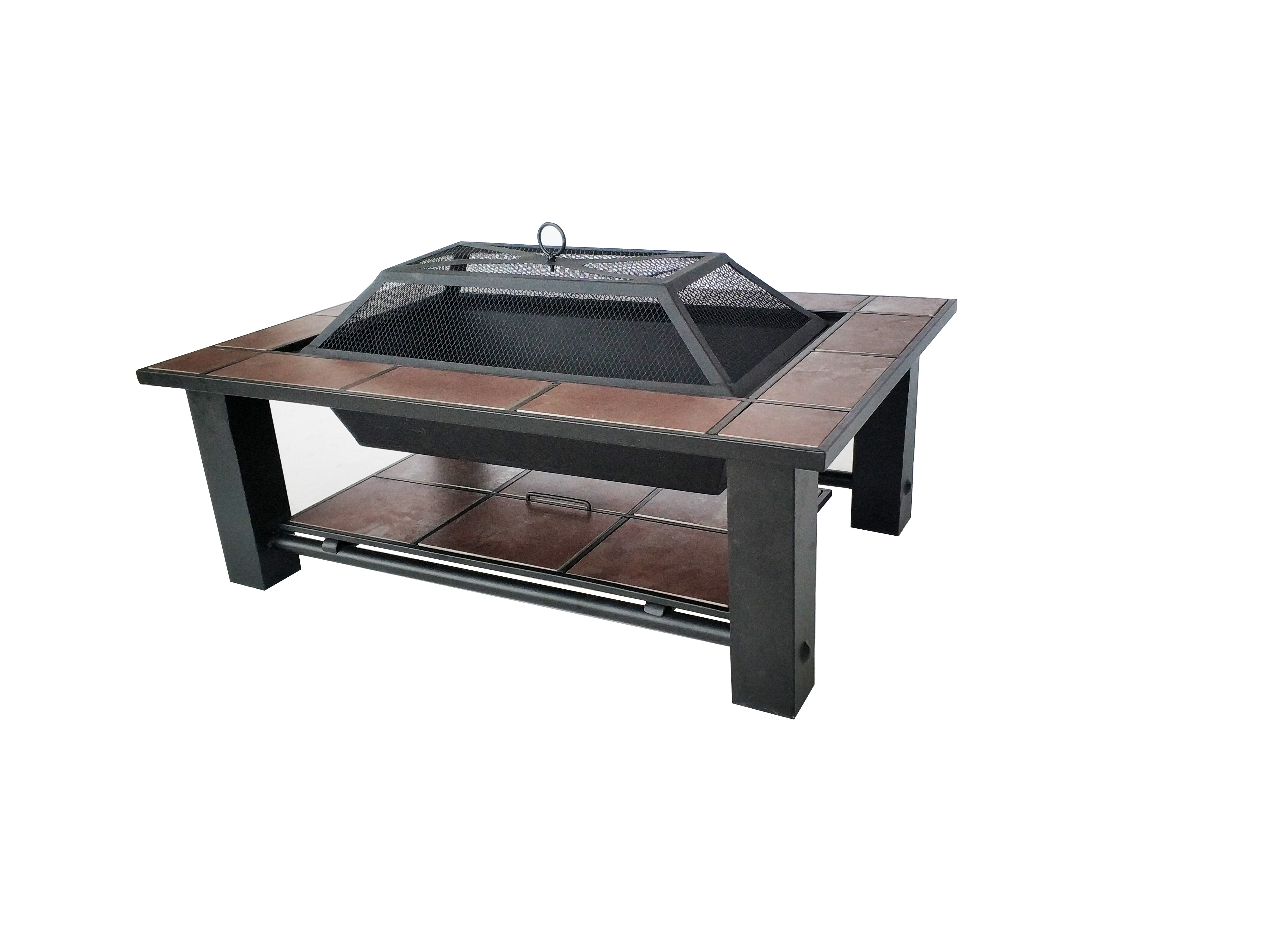 Rectangle outdoor fire pit table/fire pit table with ceramic tiles