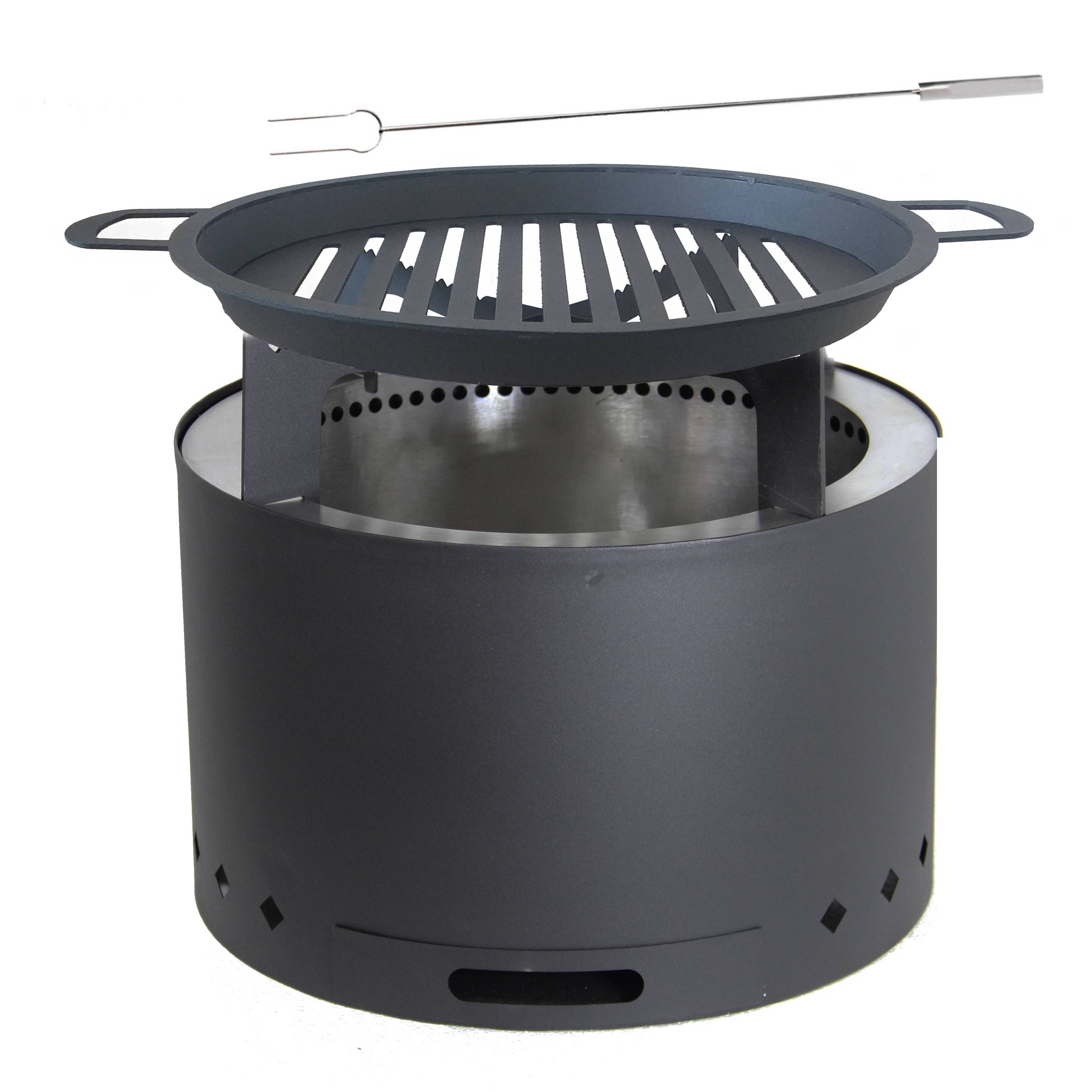 Outdoor Wood Burning Bonfire Stainless Steel Smokeless Fire Pit BBQ