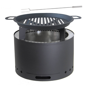 Outdoor Wood Burning Bonfire Stainless Steel Smokeless Fire Pit BBQ