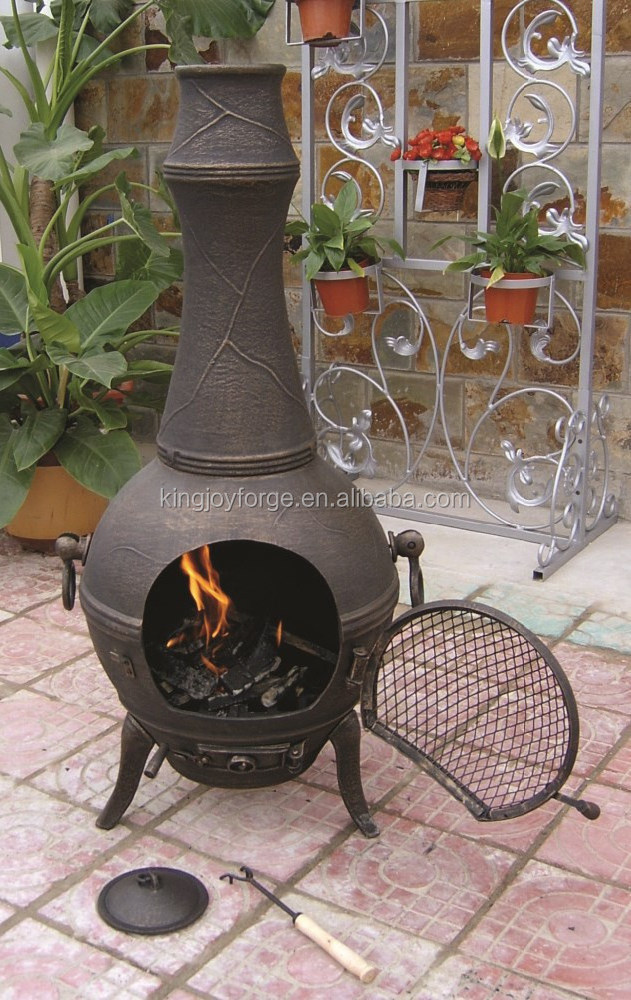 outdoor cast iron wood stove terracotta firepit