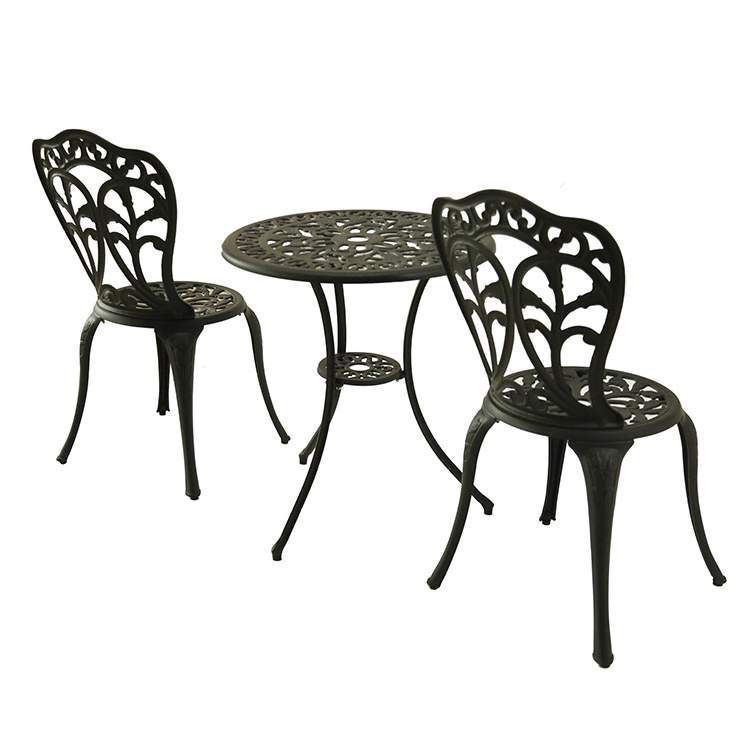 Outdoor garden anti-rust cast aluminum patio 3pc bistro set