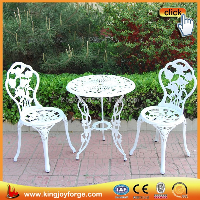 Outdoor Patio Furniture Rose 3 Piece Bistro Set Cast Aluminum Garden Set Outdoor Coffee Table Modern Design Cast Aluminium,metal