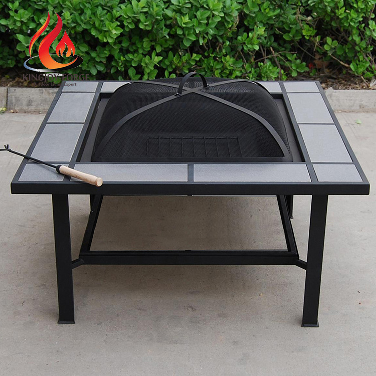 Patio square ceramic top bbq brazier fire pits