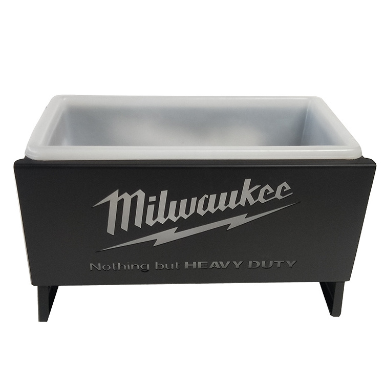 Rectangular Outdoor Steel fire pit with plastic ice bucket