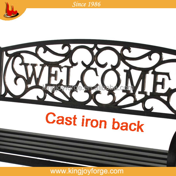 Promotion Outdoor Metal Welcome garden Bench with cast iron back