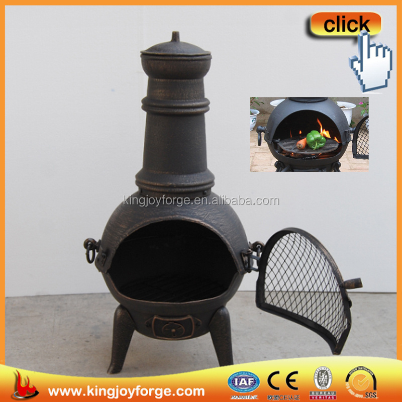 Easy to assemble outdoor small short chimney cast iron fireplace