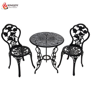 Outdoor Patio Furniture Rose 3 Piece Bistro Set Cast Aluminum Garden Set Outdoor Coffee Table Modern Design Cast Aluminium,metal