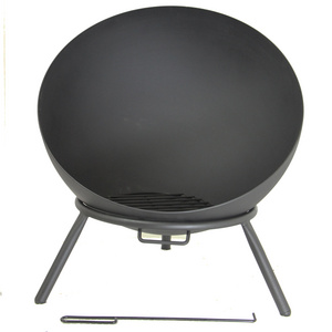 Steel Wood Burning Globe Firepits Hemisphere Patio Heater 60cm Fire Bowl