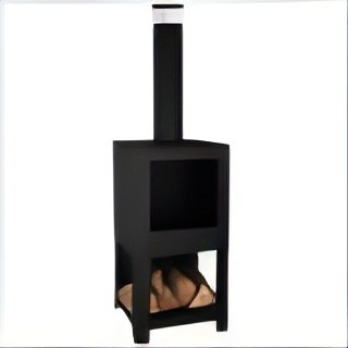 Corten Steel square chimenea fireplace outdoor