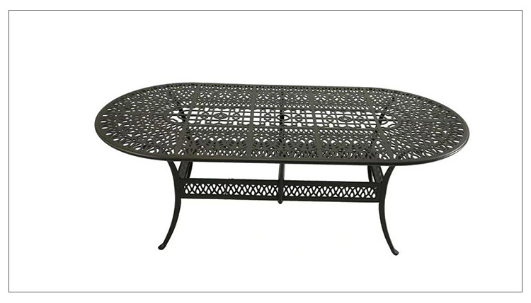 Hotselling Outdoor Furniture 6 Seater Patio Set Oval Cast Aluminium Garden Set Modern Outdoor Cast Aluminum Metal Comfortable