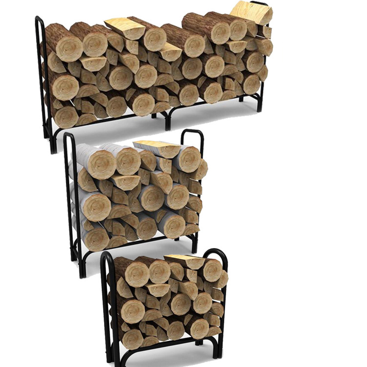 4 Foot Outdoor Firewood Log Rack Cover Holder Stylish Fire Pit Accessory