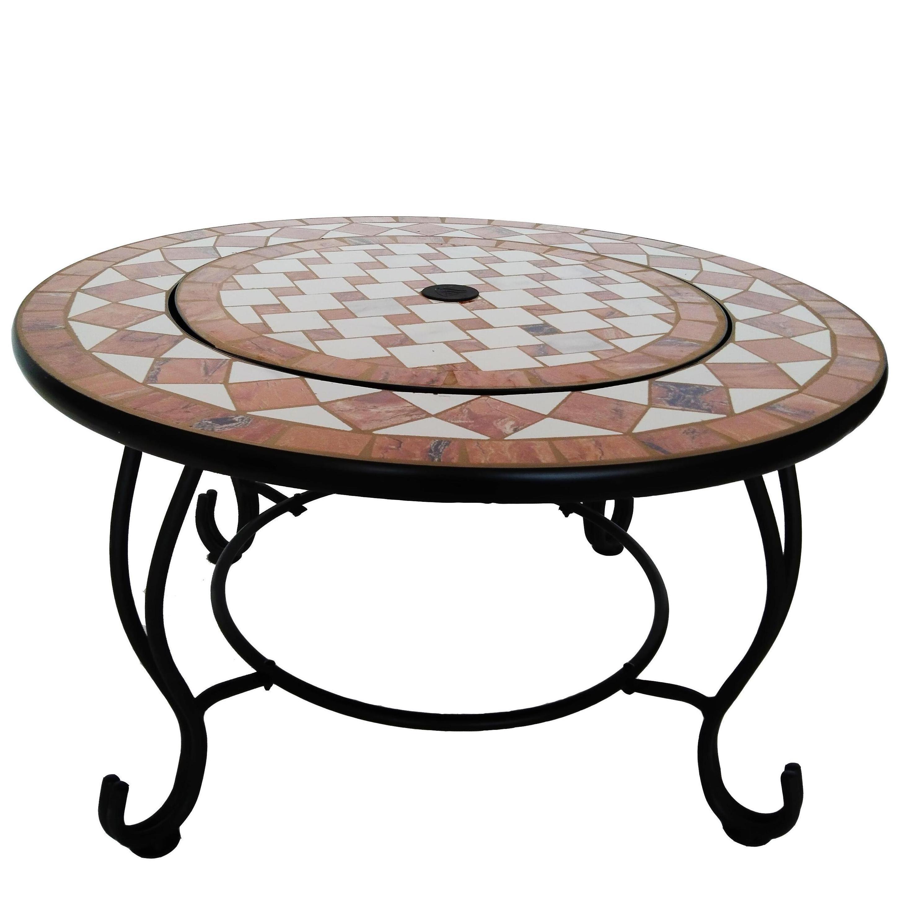 Mosaic 30 inch round bbq table fire pit