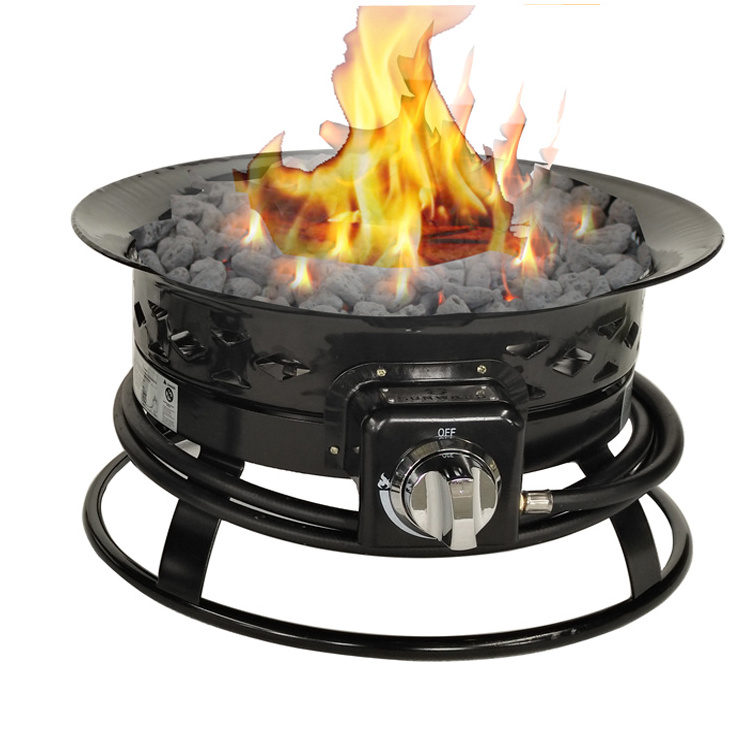 Outdoor Fireplace Warming Poker and BBQ Grill Gas Fire Pit Popular Steel with Spherical Spark Screen Propane Gas Outdoor Stocked