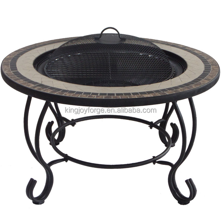 Round Outdoor Garden Mosaic Coffee Table Fire Pit