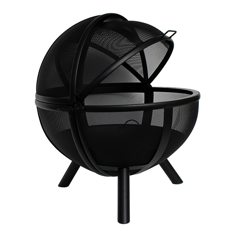 Outdoor Steel Folding Fire Pit Ball Outdoor Steel Wood Burning Firepit Ball Wood Burning and Charcoal Stocked Poker Round