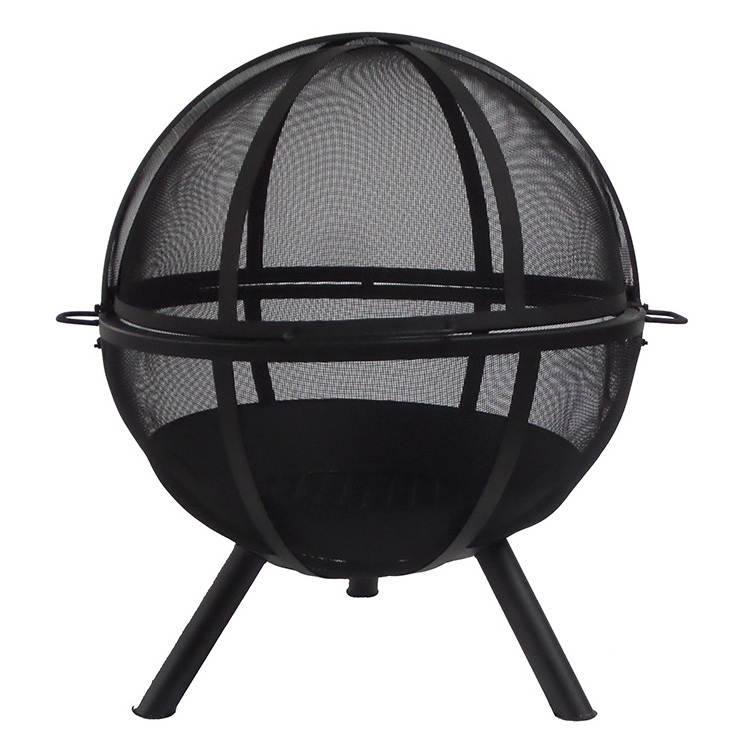 Outdoor Steel Folding Fire Pit Ball Outdoor Steel Wood Burning Firepit Ball Wood Burning and Charcoal Stocked Poker Round