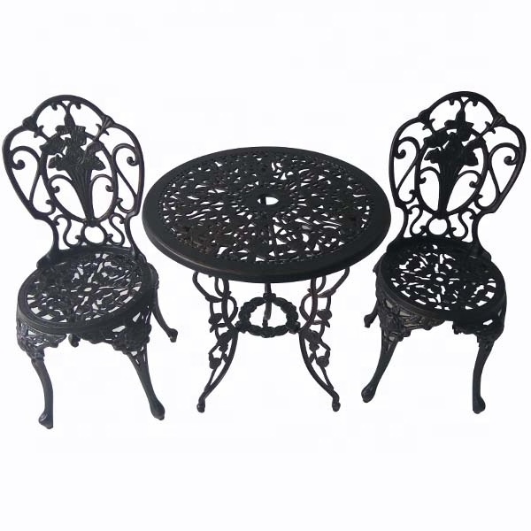 Kingjoy Bistro Sets Patio Furniture Modern Design Table and Chair Cast Aluminum Indoor Outdoor White Black Garden Set 3 Years