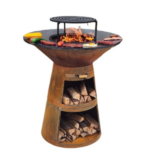 Innovative Durable Steel Fire Pit Brasero and Plancha Set for Morden Outdoor Chef Long-Lasting Use